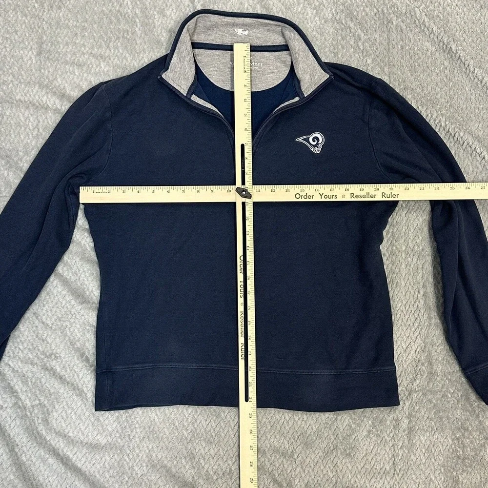 Los Angeles Rams Sweater Mens Large‎ Gray Vineyard Vines 1/4 Zip Pullover Pima